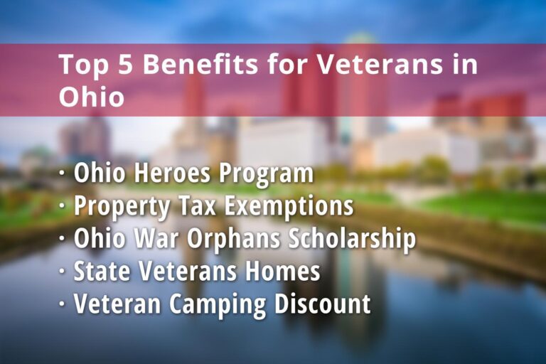 Featured image for Ohio Veteran benefits: Ohio Heroes Program, Ohio Disabled Veterans Property Tax Exemption, Ohio War Orphans Scholarship, Ohio Veterans Homes, Veteran Camping Discount