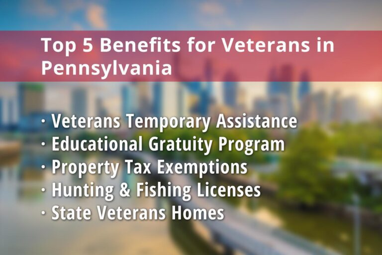 Featured image for Pennsylvania Veteran benefits: Veterans Temporary Assistance, Educational Gratuity Program, PA Veteran Property Tax Exemption, PA Disabled Veteran Hunting License, PA Disabled Veteran Fishing License and Pennsylvania Veterans Homes
