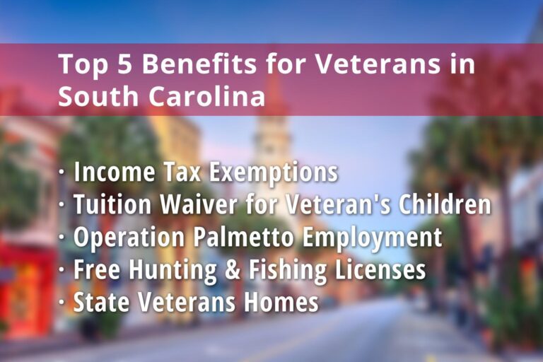 Featured image for South Carolina Veteran benefits: South Carolina Income Tax Exemption for Veterans, SC VA Tuition Waiver, Operation Palmetto Employment, South Carolina Hunting License for Veterans, South Carolina Fishing License for Veterans and State Veterans Homes