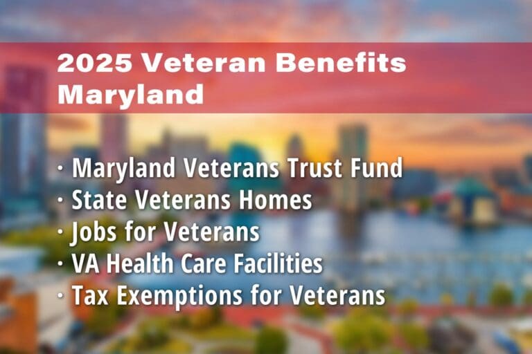 Featured image for Maryland Veteran benefits: Maryland Veterans Trust Fund, Veterans Homes in Maryland, Maryland Veteran Jobs, VA Maryland Health Care System, Maryland Property Tax Exemption for disabled Veterans and Maryland Income Tax Exemption for Veterans